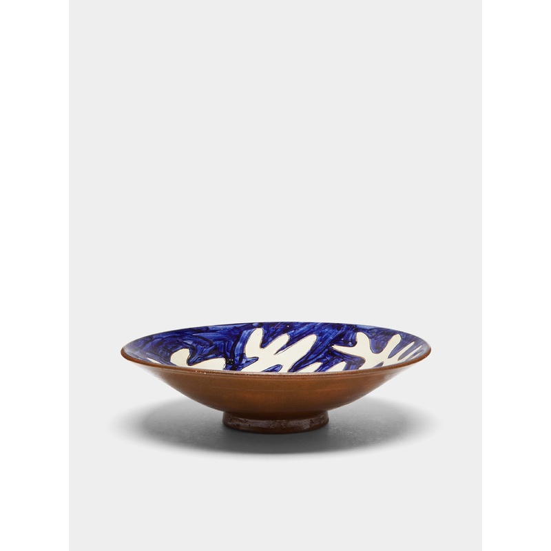 Stencil Hand-Painted Ceramic Pasta Bowls (Set of 4)