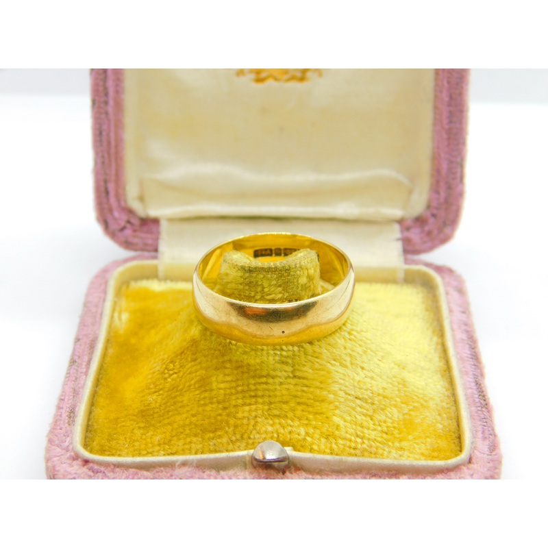 9ct Yellow Gold Essential Wedding Band Ring Vintage 1989 Birmingham