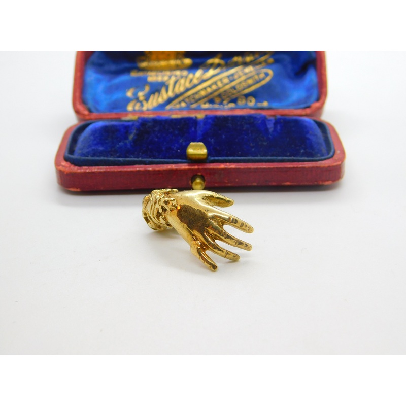 9ct Yellow Gold Figa Hand with Ring Charm Pendant 1979 London Vintage