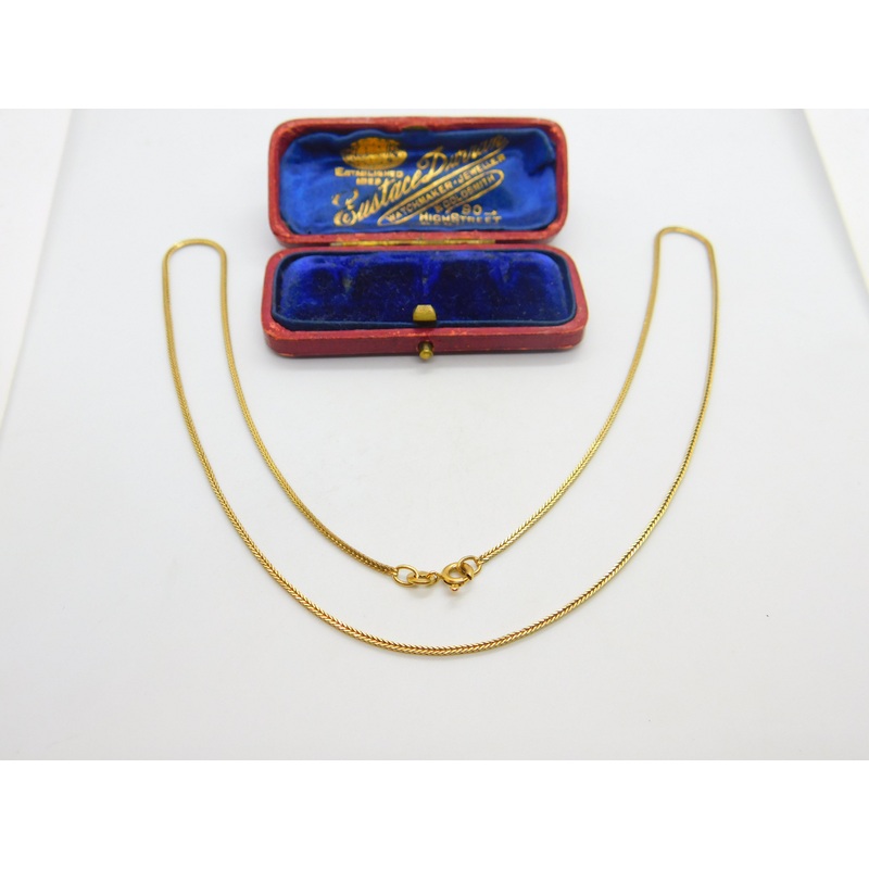 9ct Yellow Gold Singapore Link Necklace 19" Length Vintage 1977 Birmingham