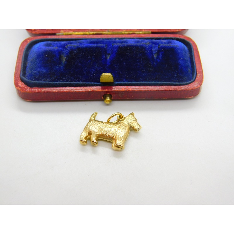 9ct Yellow Gold Westie Dog Charm Pendant Vintage 1969 Birmingham