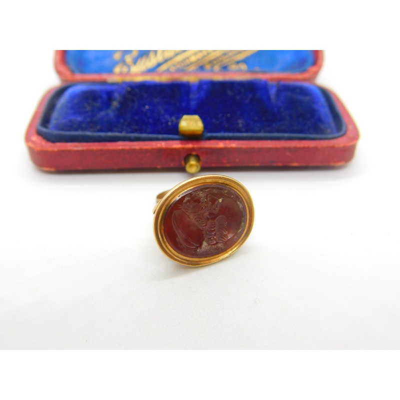 Grand Tour 15ct Gold & Carnelian Intaglio Seal Fob of Epictetus Georgian c1830