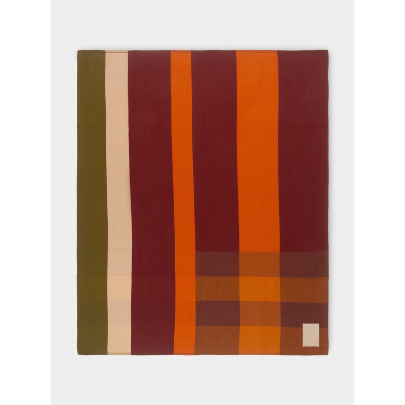 Handwoven Cashmere Bold-Stripe Extra Large Blanket (118in/3m)