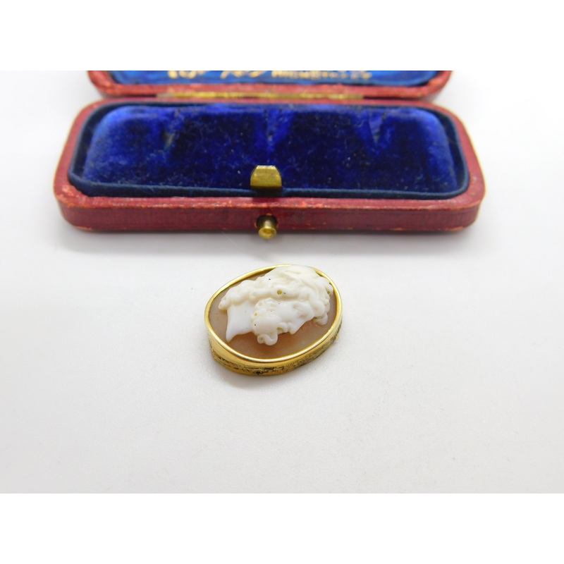 Regency Grand Tour Carved Zeus Classical Cameo in 9ct Gold Mount c1830 Georgian