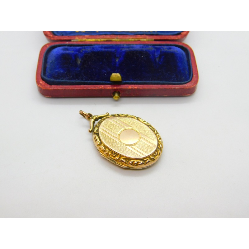 Victorian 9ct Rose Gold Back & Front Double Locket Pendant Antique c1900