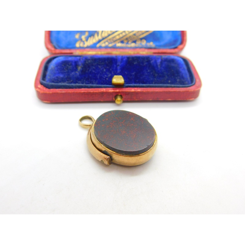 Victorian 9ct Rose Gold, Bloodstone & Sardonyx Spinner Fob c1880 Antique
