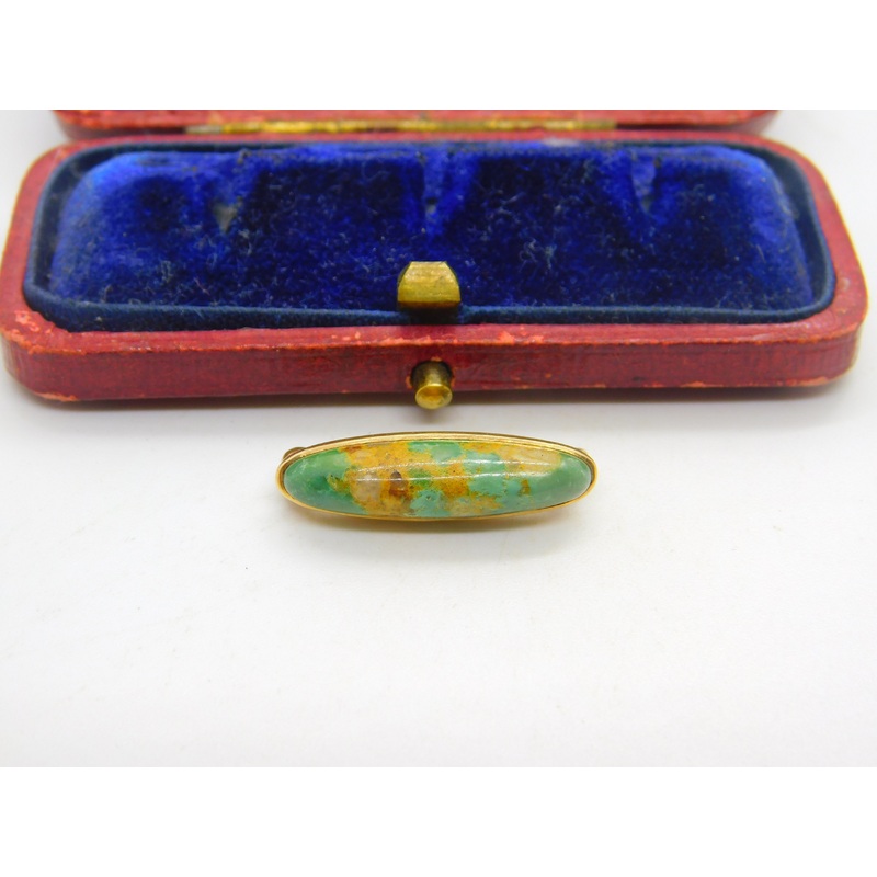 Boulder Opal in 14ct Yellow Gold Brooch Pin Antique Edwardian c1910
