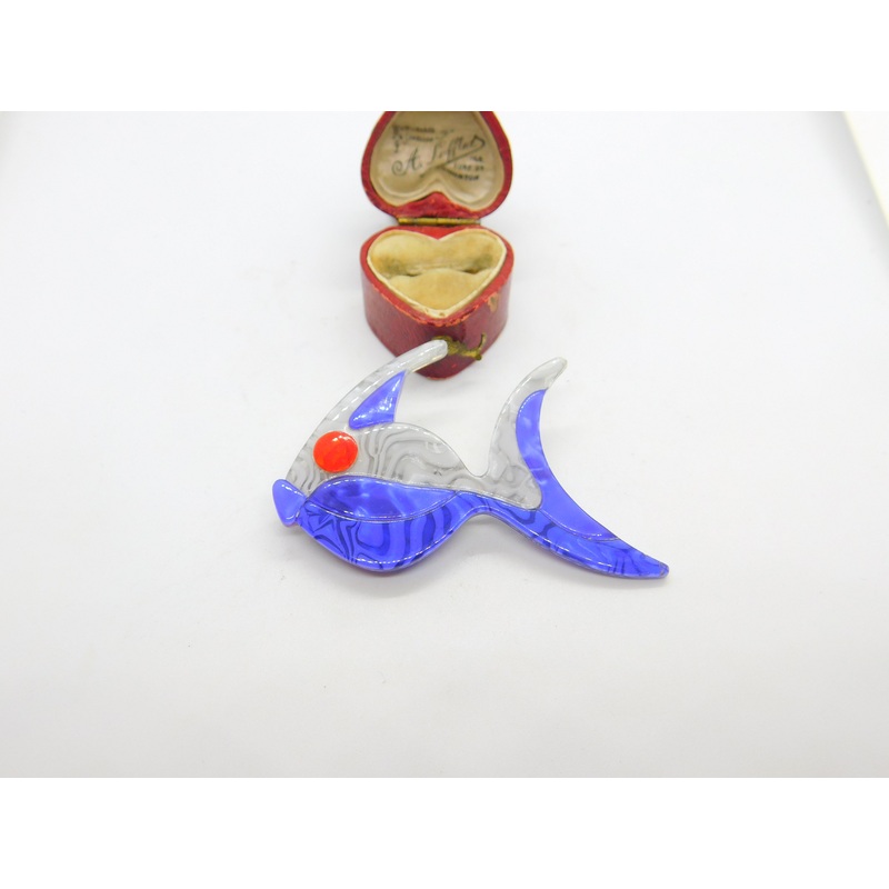 Colourful Fish Lea Stein Paris Brooch Pin Vintage c1960