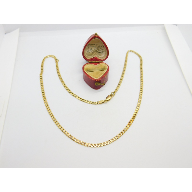 Curb Link 9ct Gold Curb Link Chain Necklace 50.3cm / 19.8" Vintage c1980