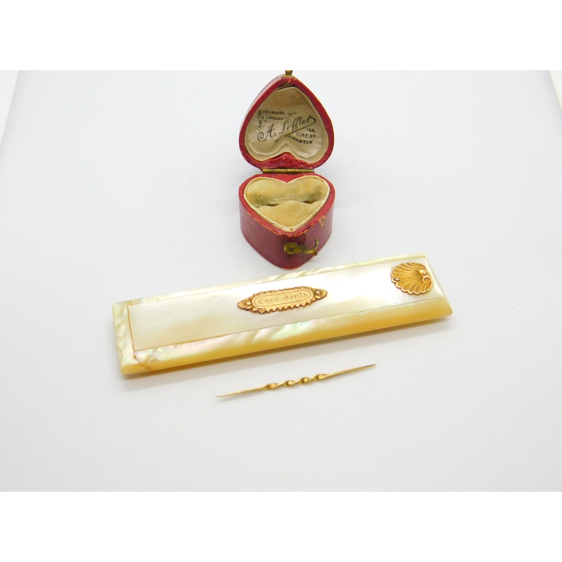 French 18ct Gold Mother Of Pearl Palais Royal Toothpick Holder Georgian c1790