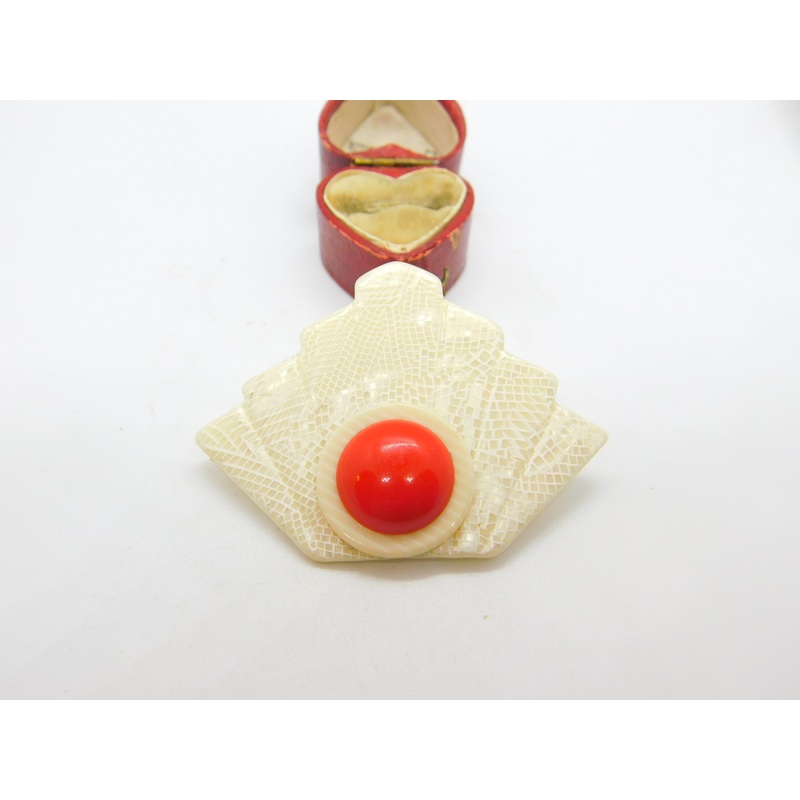 Iconic Art Deco Symbol Lea Stein Paris Brooch Pin Vintage c1960