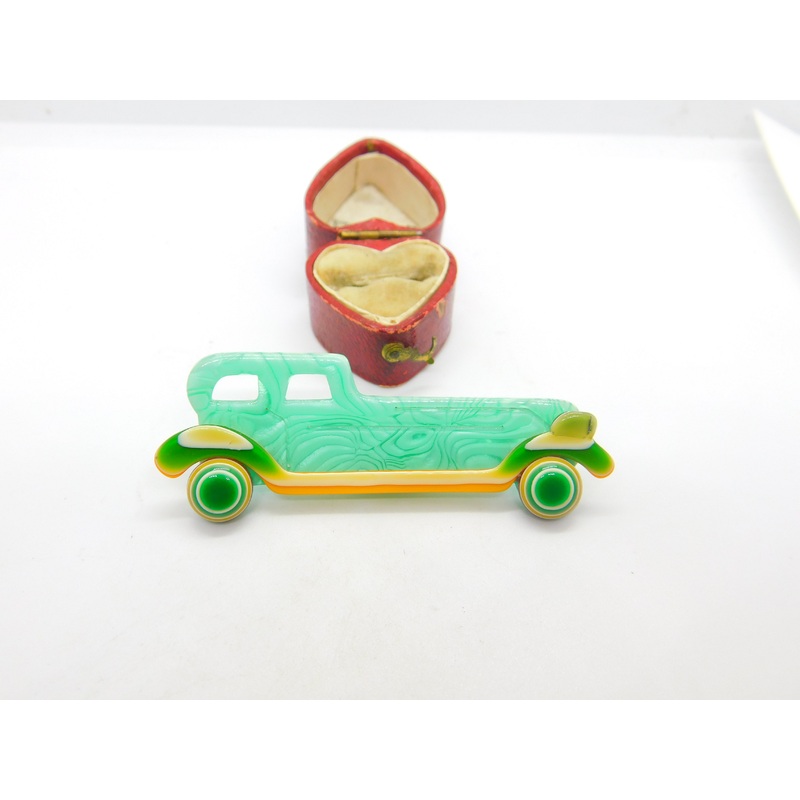Motor Car Vehicle Lea Stein Paris Brooch Pin Vintage c1960