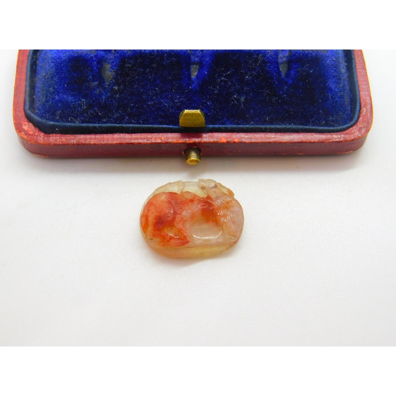 Pair of "Rabbits" Roman Intaglio Grand Tour Agate Hardstone Cameo Antique Georgian c1800