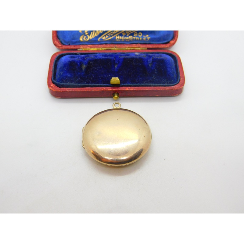 Victorian 9ct Rose Gold Back & Front Circular Double Locket Antique c1890