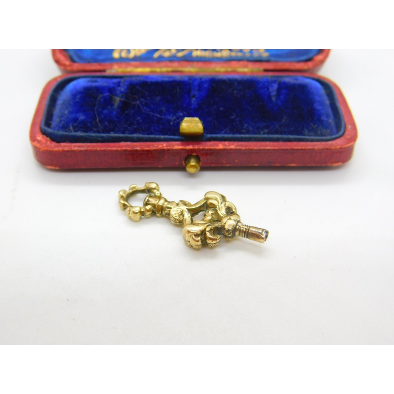 Victorian 9ct Yellow Gold Cased Ornate Watch Key Fob Antique c1860