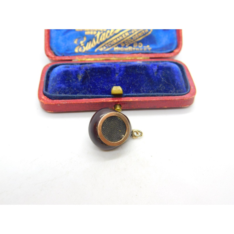 Victorian 9ct Yellow Gold Nut Locket Charm or Pendant Antique c1850