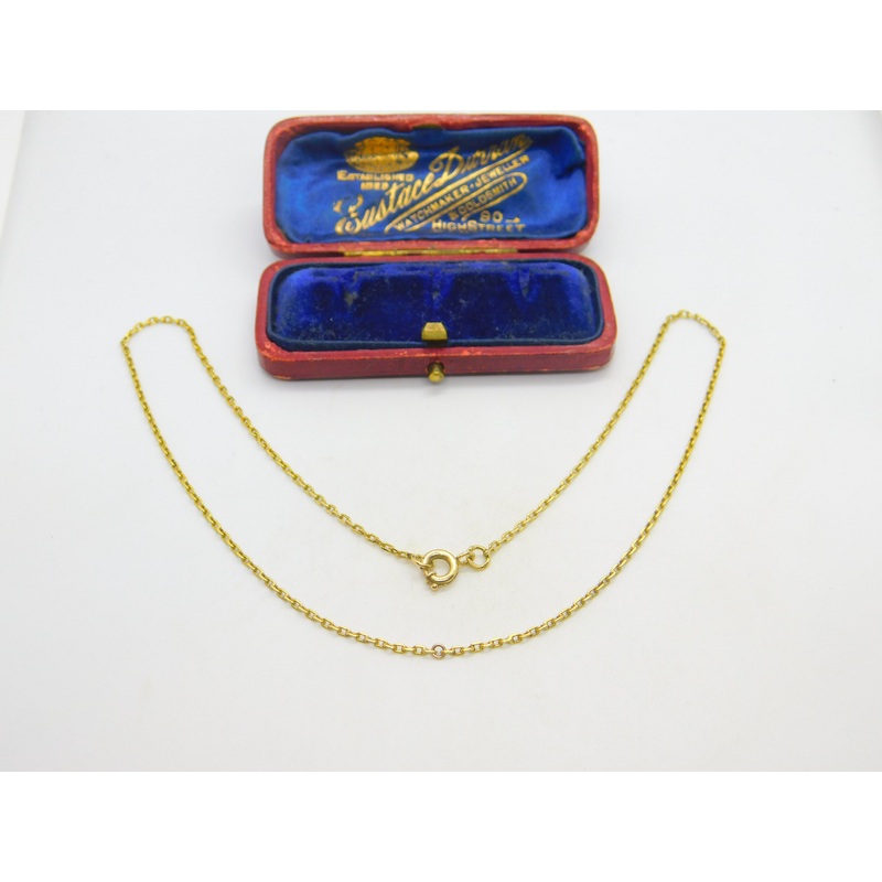 14ct Yellow Gold Cable Link Chain Necklace 15" Length Antique c1930 Art Deco