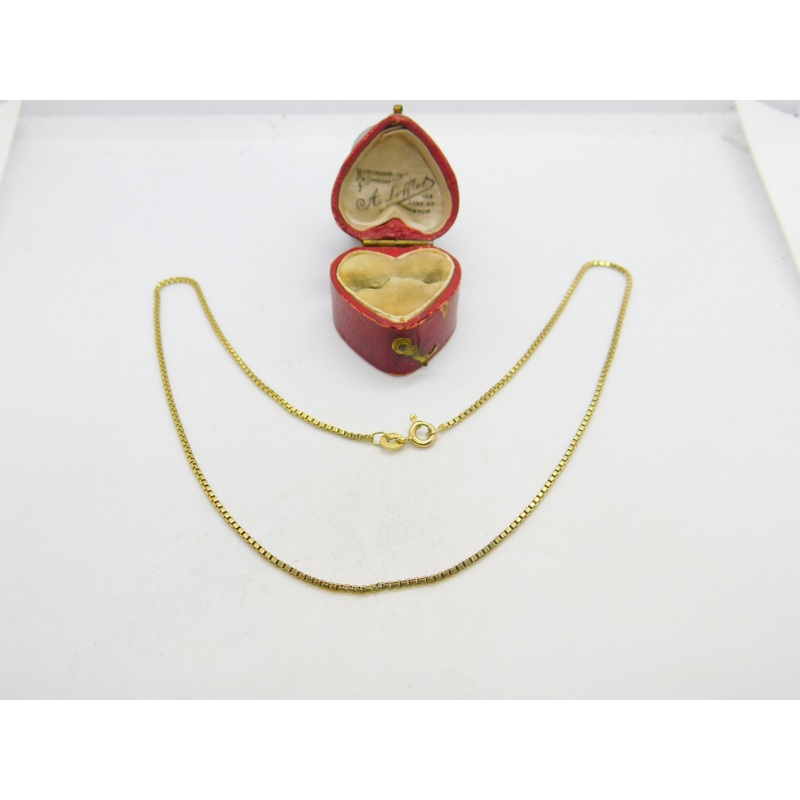 14ct Yellow Gold Essential Box Chain Necklace 15" Length Vintage c1970