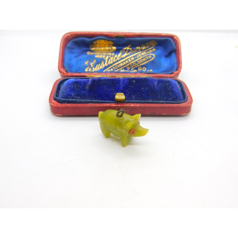 Connemara Marble Pig Charm or Pendant Antique Victorian c1900