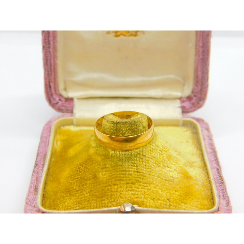 Edwardian 22ct Yellow Gold Wedding Band Ring 1903 Birmingham Antique