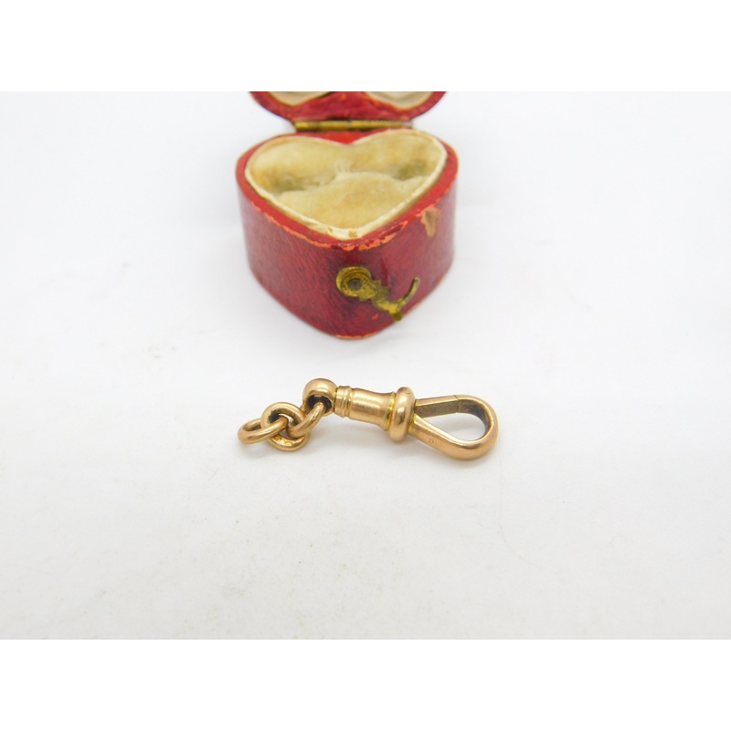 Edwardian 9ct Rose Gold Albert Watch Chain Dog Clip Clasp Antique c1910