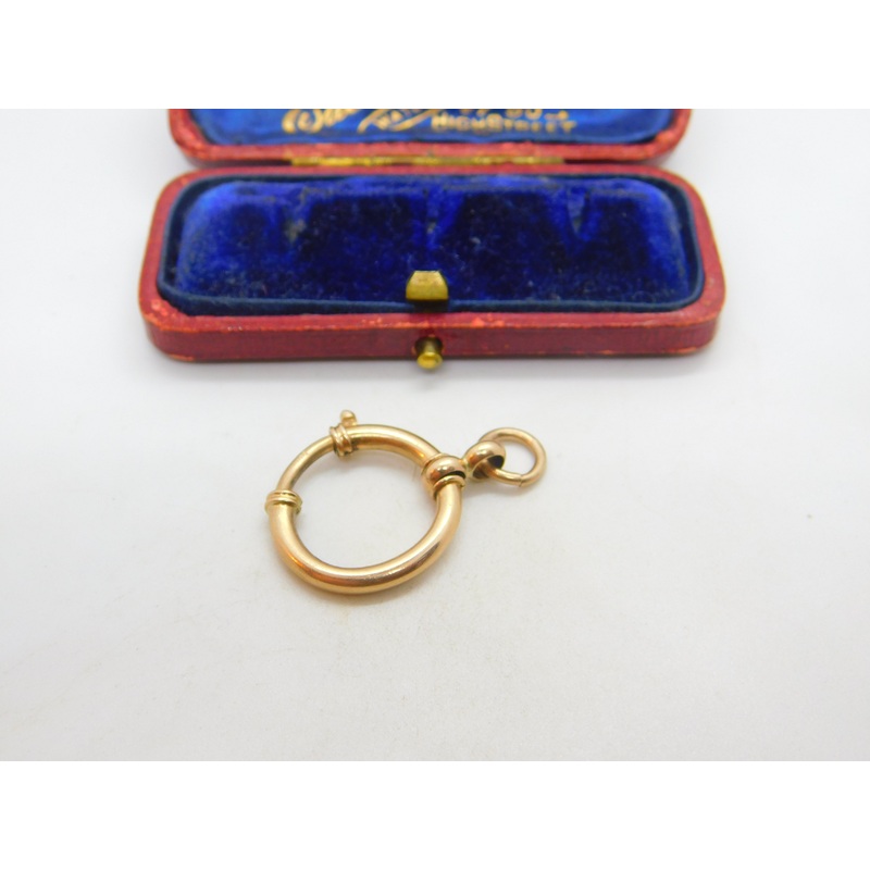 Large 8ct .333 Yellow Gold Bolt Ring Clasp Findings Antique c1880 Victorian