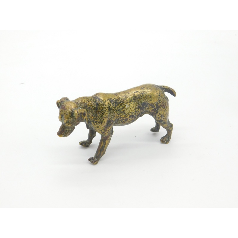 Original Vienna Bronze Cold Cast Dog Sculpture Figurine Antique c1880