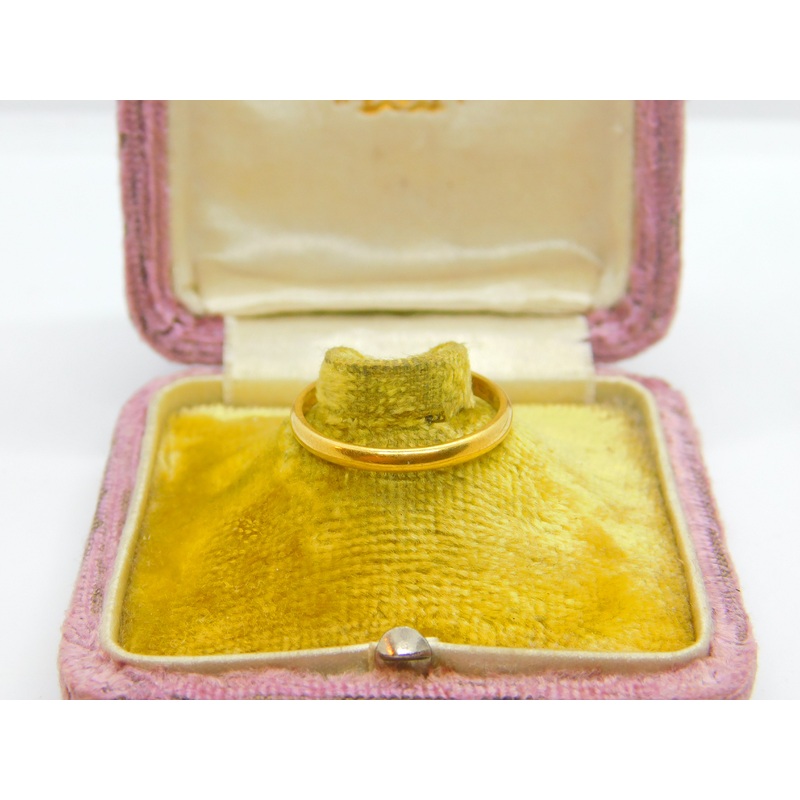 Victorian 22ct Yellow Gold Wedding Band Ring 1854 Birmingham Antique