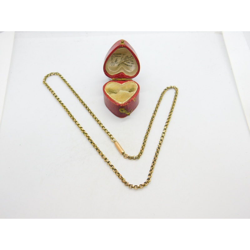 Victorian 9ct Gold Cable Link Chain Necklace 17" Length Antique c1880