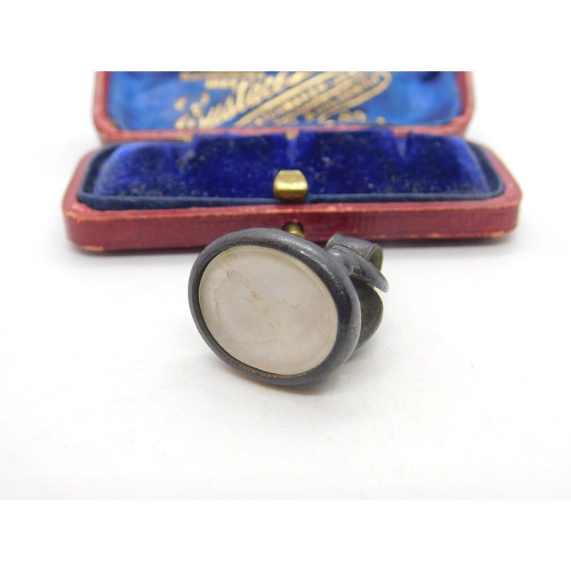 Victorian Cut Steel & Carved Glass Julius Caesar Intaglio Fob Seal c1840 Antique