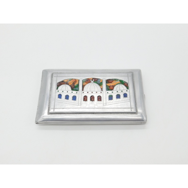 WWII-era Aluminium Colourful Enamel North Africa Egypt Cigarette Case c1940