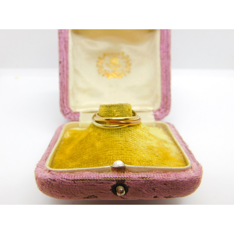 9ct Tri-Colour Rose, Yellow, White Gold Wedding Ring 1973 London Vintage