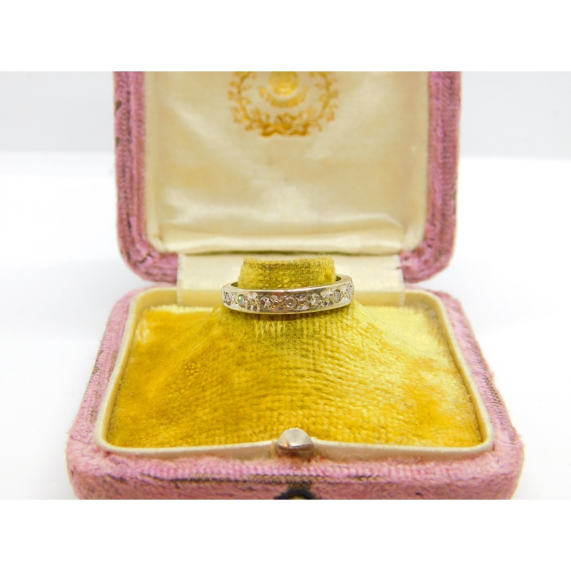 9ct White Gold Diamond Set Half Eternity Ring Vintage 1977 Birmingham