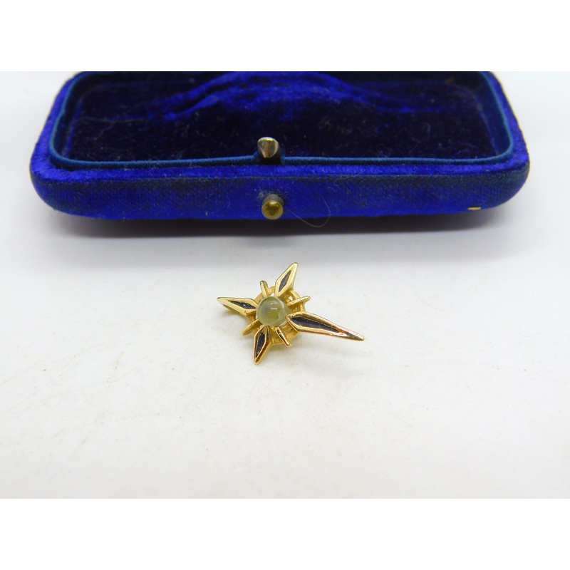 9ct Yellow Gold Stanhope Black Enamel Cross Lord's Prayer Pendant c1920