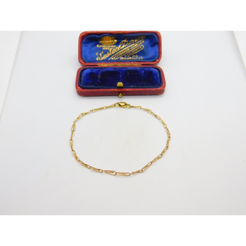 9ct Yellow Gold Wirework Link Bracelet Vintage c1970 7.5" Length