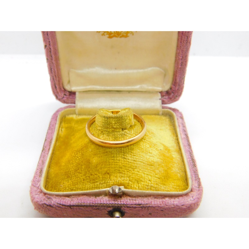 22ct Yellow Gold Wedding Band Ring Antique 1929 Birmingham Size U 1/2 UK