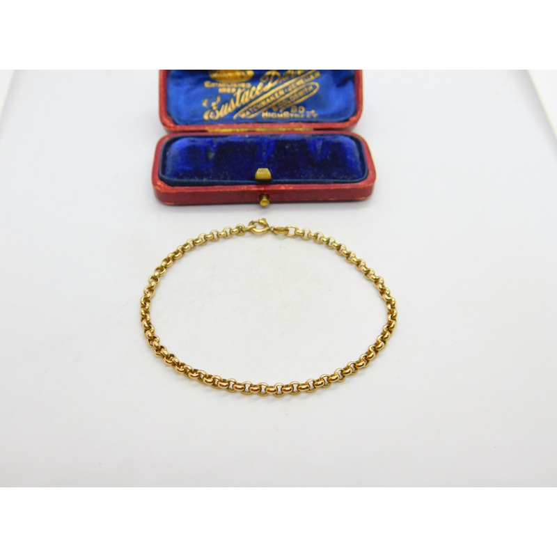 9ct Rose Gold Victorian Style Belcher Link Bracelet 1981 London Vintage