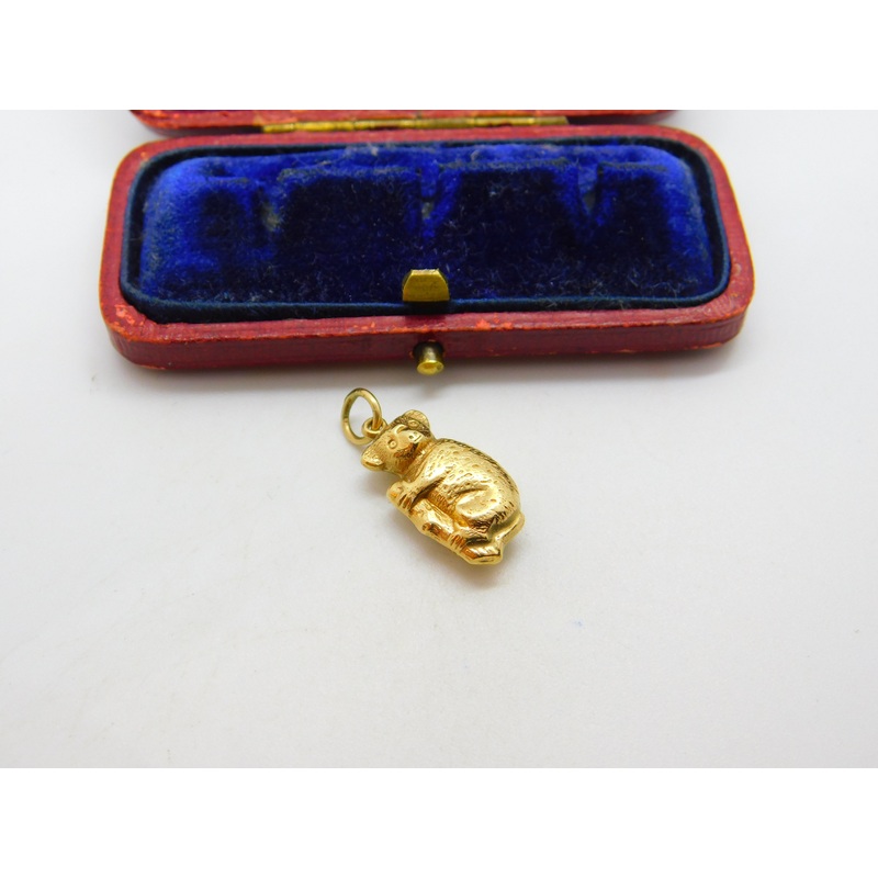 9ct Yellow Gold Koala in the Tree Charm or Pendant 1973 Birmingham Vintage
