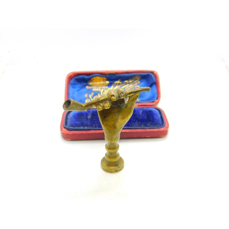 Victorian Bronze Smoking Pipe Desk Seal Stamp Antique c1890