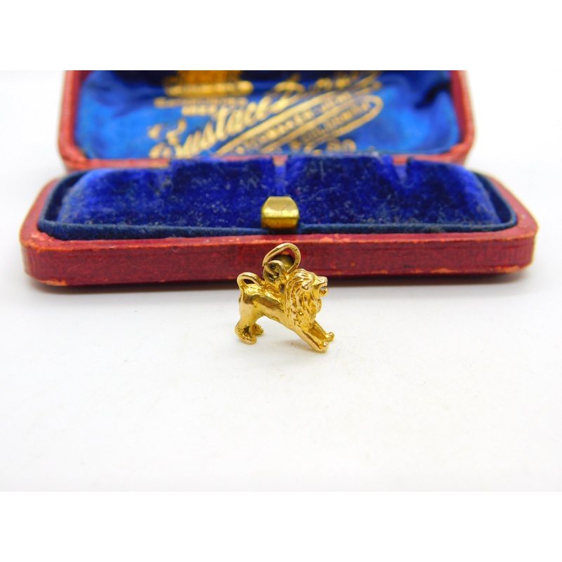 9ct Yellow Gold Leo the Lion Zodiac Charm Pendant 1957 Birmingham Vintage