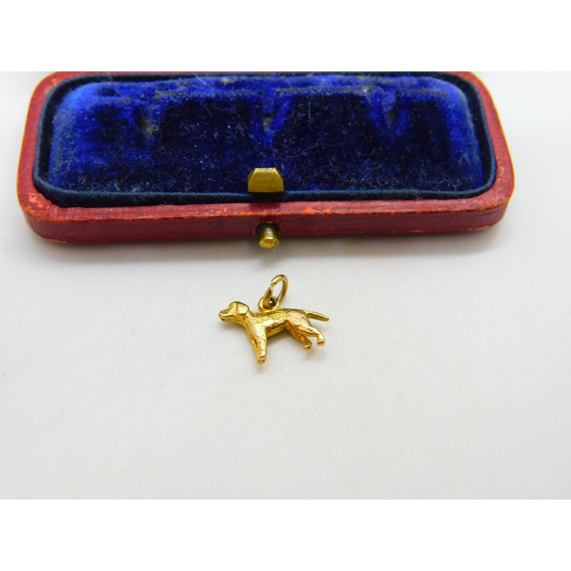 9ct Yellow Gold Little Dog Charm or Pendant Vintage 1967 Birmingham