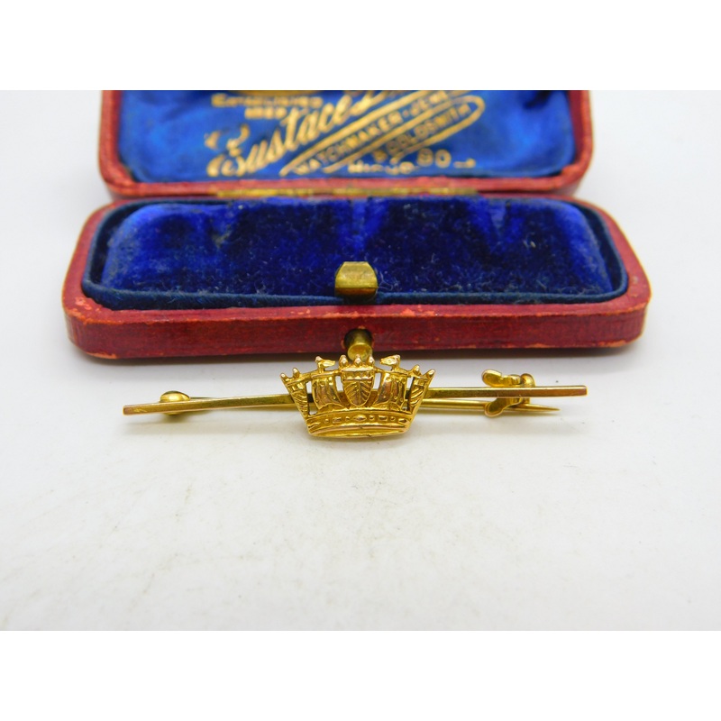9ct Yellow Gold Royal Navy Sweetheart Brooch WW1 Antique c1915