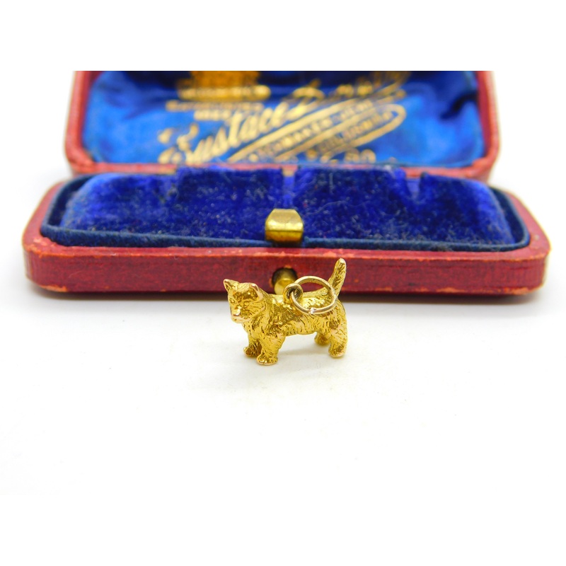 9ct Yellow Gold Westie Terrier Dog Charm Pendant 1961 London Vintage