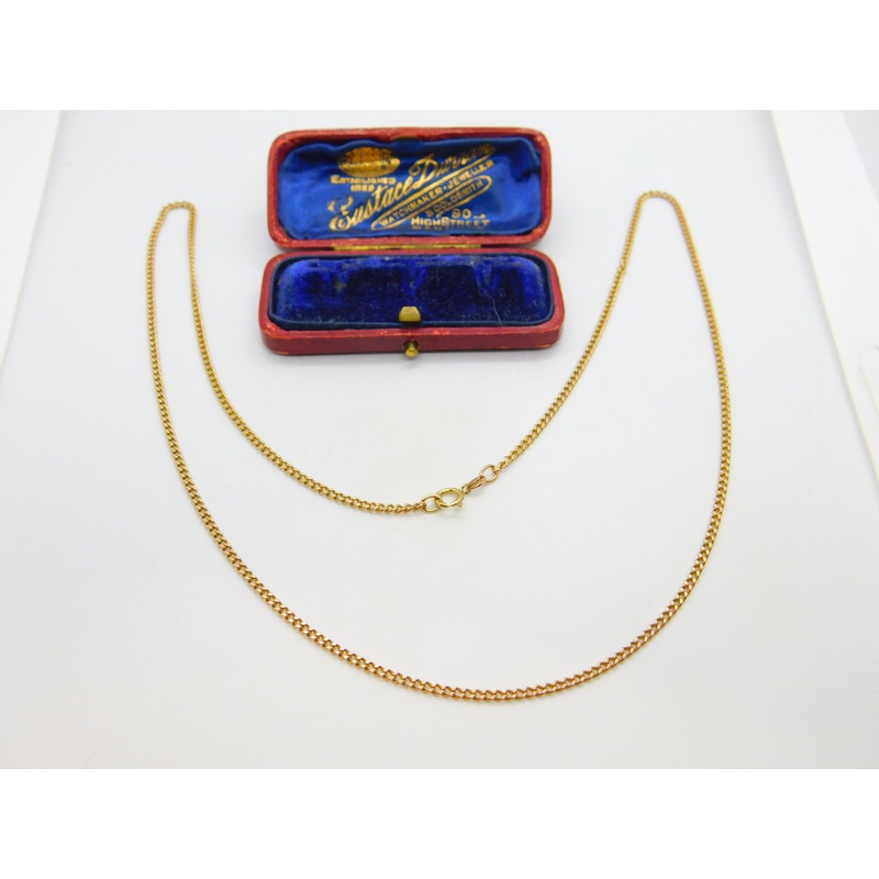 Curb Link 9ct Yellow Gold Chain Necklace 58.5cm / 23" Vintage 2008