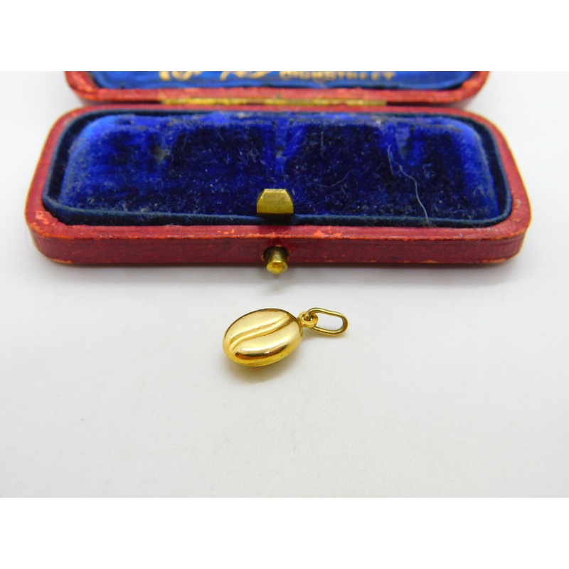 Nescafe Coffee Bean 9ct Yellow Gold Charm or Pendant Vintage c1980