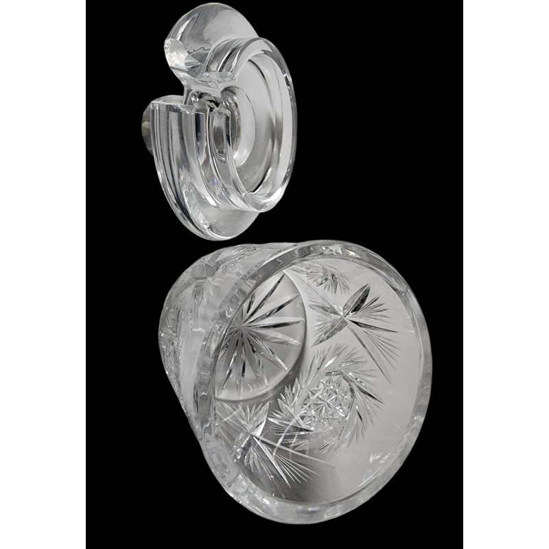 ABP cut glass covered jar with lid Antique