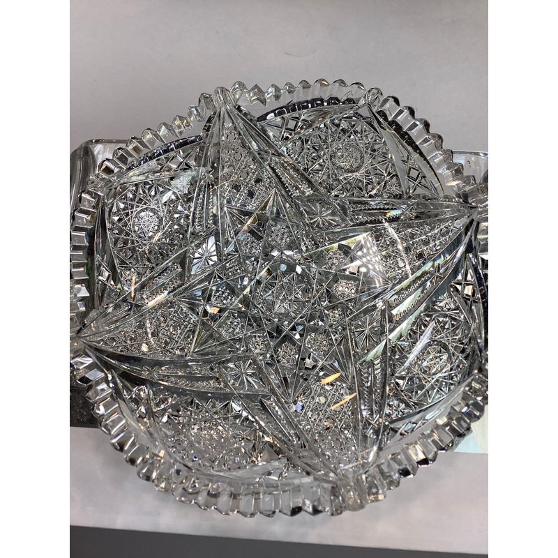 ABP cut glass ice cream dish American brilliant