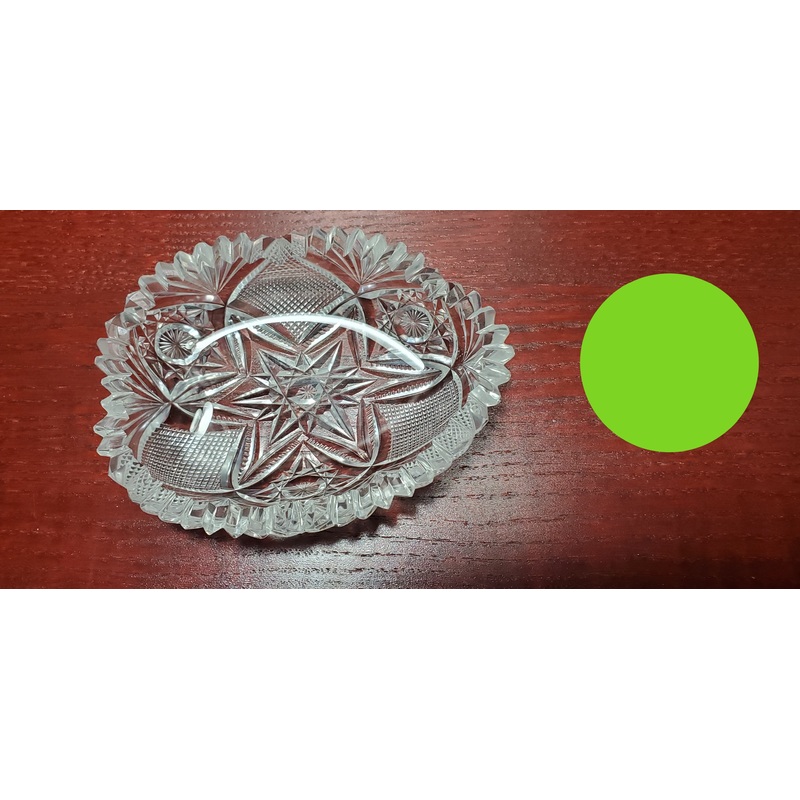 ABP cut glass odd shape dish American brilliant