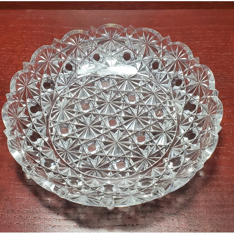 ABP cut glass Russian pattern dish American