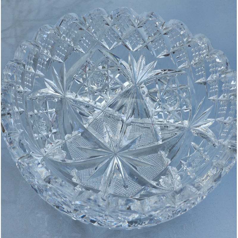 ABP cut glass signed Hawkes bowl American brilliant